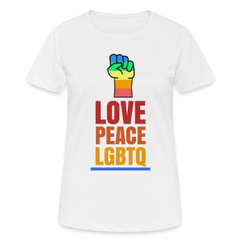 Liebe Statement Homosexuell Menschenrechte Lgbt - Frauen T-Shirt atmungsaktiv - Weiß - Vorne - AI Model Female 172 dark (172cm)