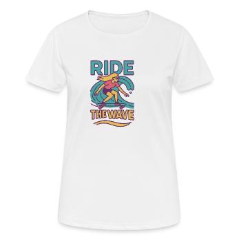 Surfen & Scrollen Thema T-Shirt - Frauen T-Shirt atmungsaktiv - Weiß - Vorne - AI Model Female 172 dark (172cm)