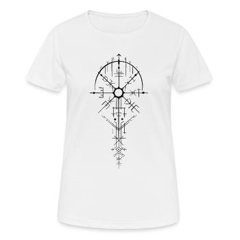 Conception de l’amulette runique nordique - T-shirt respirant Femme - blanc - Devant - AI Model Female 172 dark (172cm)