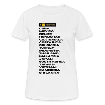 Abflug Neon Schild Reisestil - Frauen T-Shirt atmungsaktiv - Weiß - Vorne - AI Model Female 172 dark (172cm)