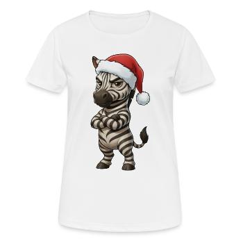 Genervtes Zebra Weihnachtsmütze Mürrisch Weihnacht - T-shirt respirant Femme - blanc - Devant - AI Model Female 172 dark (172cm)