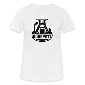 Ruhrpott Industrie Silhouette - Frauen T-Shirt atmungsaktiv - Weiß - Vorne - AI Model Female 172 dark (172cm)