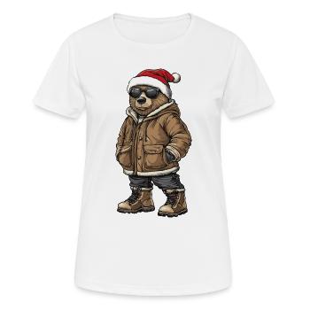 Noël Ours Hiver - T-shirt respirant Femme - blanc - Devant - AI Model Female 172 dark (172cm)