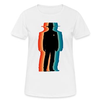 Retro Sheriff Silhouette Vintage Lawman Art - Frauen T-Shirt atmungsaktiv - Weiß - Vorne - AI Model Female 172 dark (172cm)
