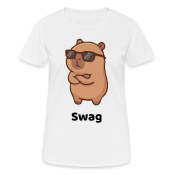 Swag - Frauen T-Shirt atmungsaktiv - Weiß - Vorne - AI Model Female 172 dark (172cm)