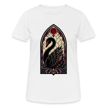 Gothic Stained Glass Black Swan - Women's Breathable T-Shirt - white - Front - AI Model Female 172 dark (172cm)
