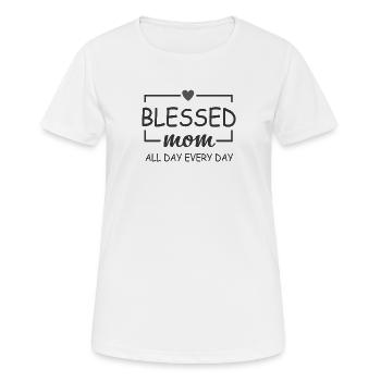 Maman toute la journée, tous les jours, maman chemise - T-shirt respirant Femme - blanc - Devant - AI Model Female 172 dark (172cm)