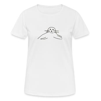 phoques phoques phoques animaux - T-shirt respirant Femme - blanc - Devant - AI Model Female 172 dark (172cm)