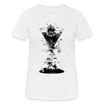 surreale Sanduhr- Ozean und Wüste- - Frauen T-Shirt atmungsaktiv - Weiß - Vorne - AI Model Female 172 dark (172cm)