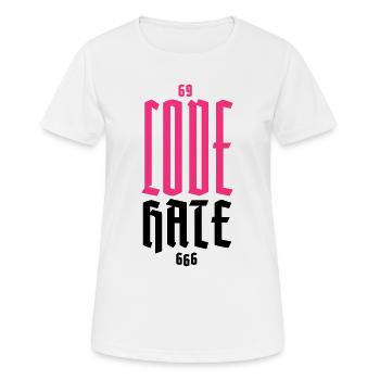 Gothic Neon CODE Vertical - Women's Breathable T-Shirt - white - Front - AI Model Female 172 dark (172cm)