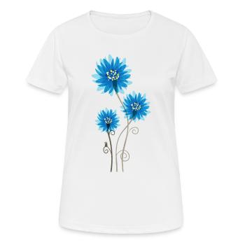 Belles Fleurs Bleues - Printemps - Été - Nature - T-shirt respirant Femme - blanc - Devant - AI Model Female 172 dark (172cm)