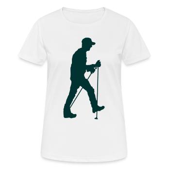 Hiker hiking Nordic walking - Women's Breathable T-Shirt - white - Front - AI Model Female 172 dark (172cm)