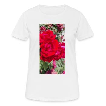Red Rose - Women's Breathable T-Shirt - white - Front - AI Model Female 172 dark (172cm)