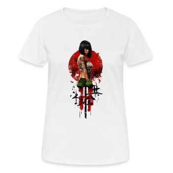 Boxe thaïlandaise - T-shirt respirant Femme - blanc - Devant - AI Model Female 172 dark (172cm)