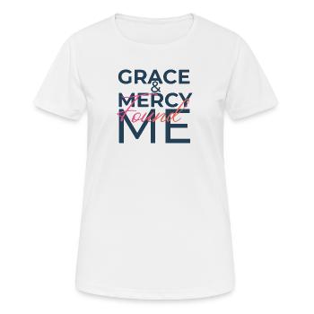Grace & Mercy Found Me - Women's Breathable T-Shirt - white - Front - AI Model Female 172 dark (172cm)