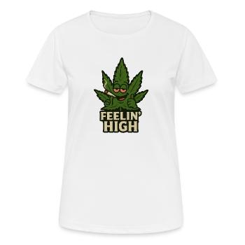 Fühlen Hoher Blatt - Frauen T-Shirt atmungsaktiv - Weiß - Vorne - AI Model Female 172 dark (172cm)