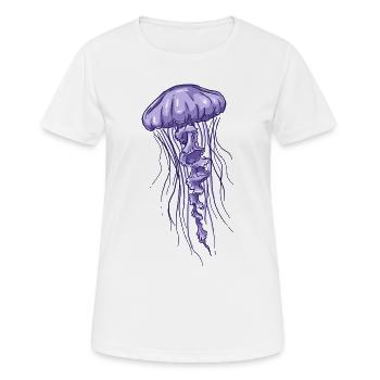 Purple Jellyfish Illustration  - Frauen T-Shirt atmungsaktiv - Weiß - Vorne - AI Model Female 172 dark (172cm)