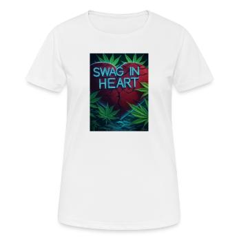 Neon Heart Swag Cannabis - T-shirt respirant Femme - blanc - Devant - AI Model Female 172 dark (172cm)