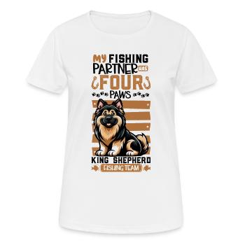 Pêche et Roi Berger - T-shirt respirant Femme - blanc - Devant - AI Model Female 172 dark (172cm)