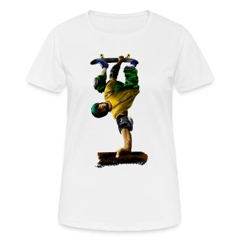 Street Skateboarder Jump Dynamics - Women's Breathable T-Shirt - white - Front - AI Model Female 172 dark (172cm)