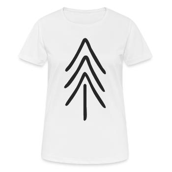 Tanne minimalistisch - Frauen T-Shirt atmungsaktiv - Weiß - Vorne - AI Model Female 172 dark (172cm)