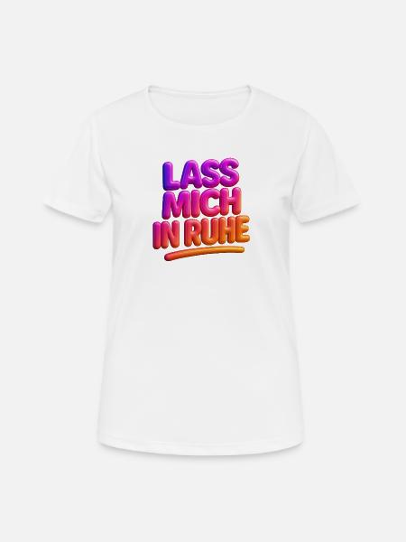 Lass Mich In Ruhe Neon 3D Typografie - Frauen T-Shirt atmungsaktiv - Weiß