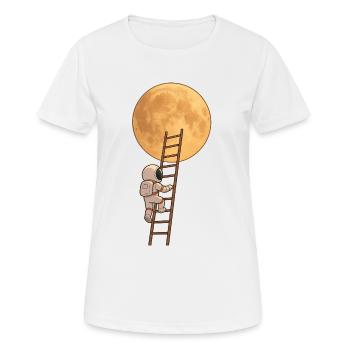 Astronaut Ladder to the Moon - Women's Breathable T-Shirt - white - Front - AI Model Female 172 dark (172cm)