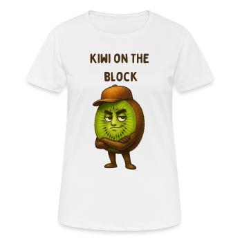 Kiwi aus dem Block - Frauen T-Shirt atmungsaktiv - Weiß - Vorne - AI Model Female 172 dark (172cm)