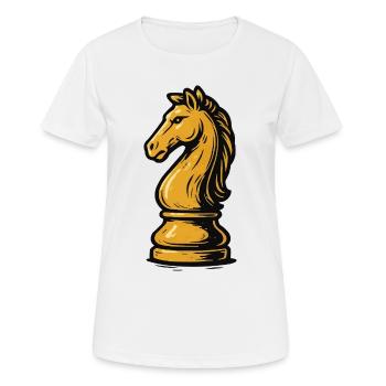 Pferd Schach Figur - Frauen T-Shirt atmungsaktiv - Weiß - Vorne - AI Model Female 172 dark (172cm)