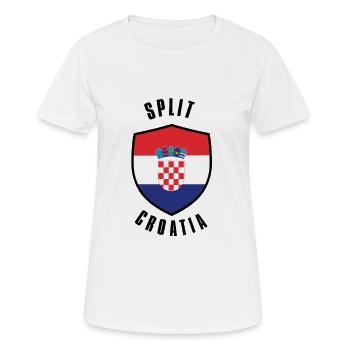 Split Croatia Shield - Women's Breathable T-Shirt - white - Front - AI Model Female 172 dark (172cm)