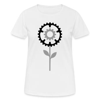 Fleur de plateau – Fleur de vélo - T-shirt respirant Femme - blanc - Devant - AI Model Female 172 dark (172cm)