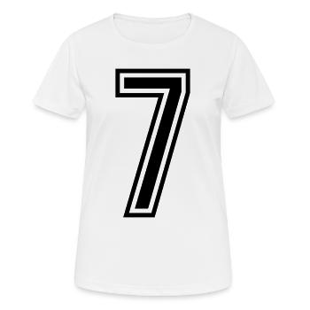 7 Symbole numérique - T-shirt respirant Femme - blanc - Devant - AI Model Female 172 dark (172cm)