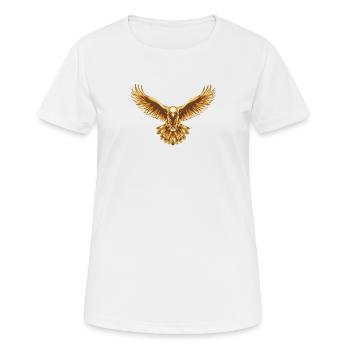 Emblème de l’Aile d’Aigle d’Or - T-shirt respirant Femme - blanc - Devant - AI Model Female 172 dark (172cm)