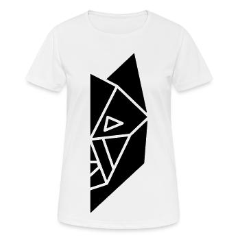 wolf half face2 - Frauen T-Shirt atmungsaktiv - Weiß - Vorne - AI Model Female 172 dark (172cm)