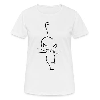 katze - Frauen T-Shirt atmungsaktiv - Weiß - Vorne - AI Model Female 172 dark (172cm)