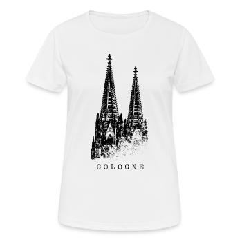 Cologne Cathedral Cologne Vintage Silhouette Cologne Skyline - Women's Breathable T-Shirt - white - Front - AI Model Female 172 dark (172cm)