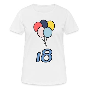 18. 18 ANS. 18e ANNIVERSAIRE. ANNIVERSAIRE 18 ANS. - T-shirt respirant Femme - blanc - Devant - AI Model Female 172 dark (172cm)