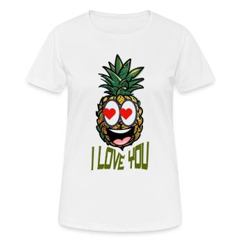 ICH LIEBE DICH - Frauen T-Shirt atmungsaktiv - Weiß - Vorne - AI Model Female 172 dark (172cm)