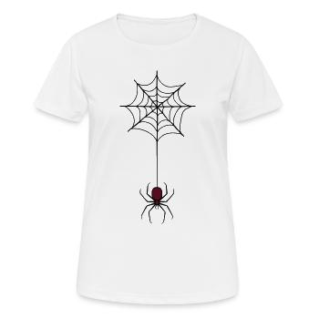 Gruselige Halloween-Spinne im Web 3 - Frauen T-Shirt atmungsaktiv - Weiß - Vorne - AI Model Female 172 dark (172cm)