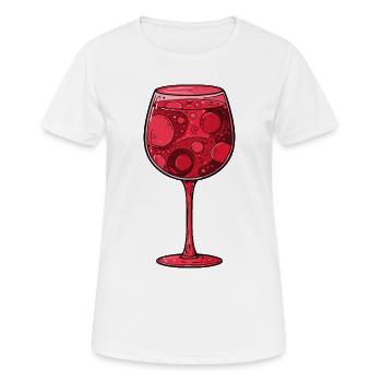 Rotwein Wein Glas - Frauen T-Shirt atmungsaktiv - Weiß - Vorne - AI Model Female 172 dark (172cm)