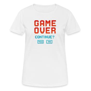 Game Over, continuer ? - T-shirt respirant Femme - blanc - Devant - AI Model Female 172 dark (172cm)