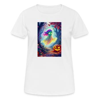 geist   - Frauen T-Shirt atmungsaktiv - Weiß - Vorne - AI Model Female 172 dark (172cm)
