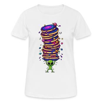 Galactic Pancake Pyramid - Women's Breathable T-Shirt - white - Front - AI Model Female 172 dark (172cm)