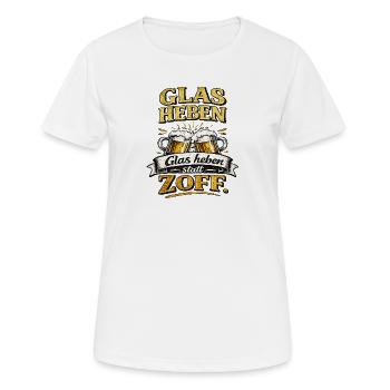 Glas heben statt Zoff – Vintage Bierbanner - Frauen T-Shirt atmungsaktiv - Weiß - Vorne - AI Model Female 172 dark (172cm)
