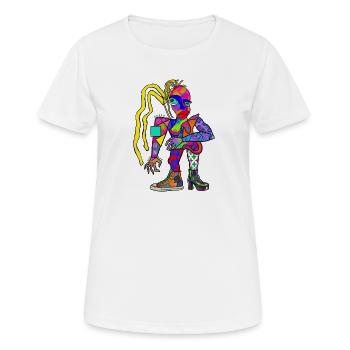 Style de portrait de rue cubiste vibrant - T-shirt respirant Femme - blanc - Devant - AI Model Female 172 dark (172cm)