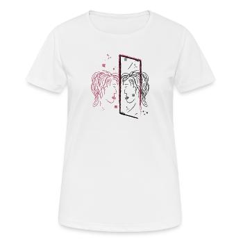 Abstraktes Spiegelbild Porträt Design - Frauen T-Shirt atmungsaktiv - Weiß - Vorne - AI Model Female 172 dark (172cm)