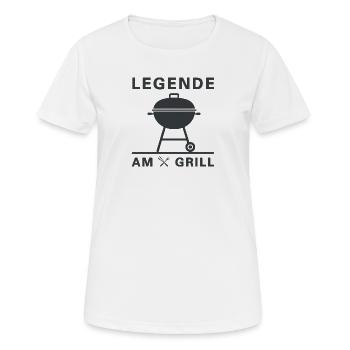 legende_am_grill - Frauen T-Shirt atmungsaktiv - Weiß - Vorne - AI Model Female 172 dark (172cm)