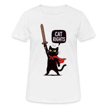 Gato Guerrero für Katzenrechte - Frauen T-Shirt atmungsaktiv - Weiß - Vorne - AI Model Female 172 dark (172cm)