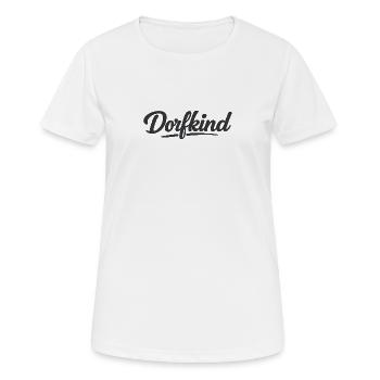 Dorfkind Schriftzug - Frauen T-Shirt atmungsaktiv - Weiß - Vorne - AI Model Female 172 dark (172cm)