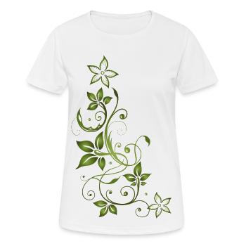 Feuille feuilles automne vert vrille - T-shirt respirant Femme - blanc - Devant - AI Model Female 172 dark (172cm)